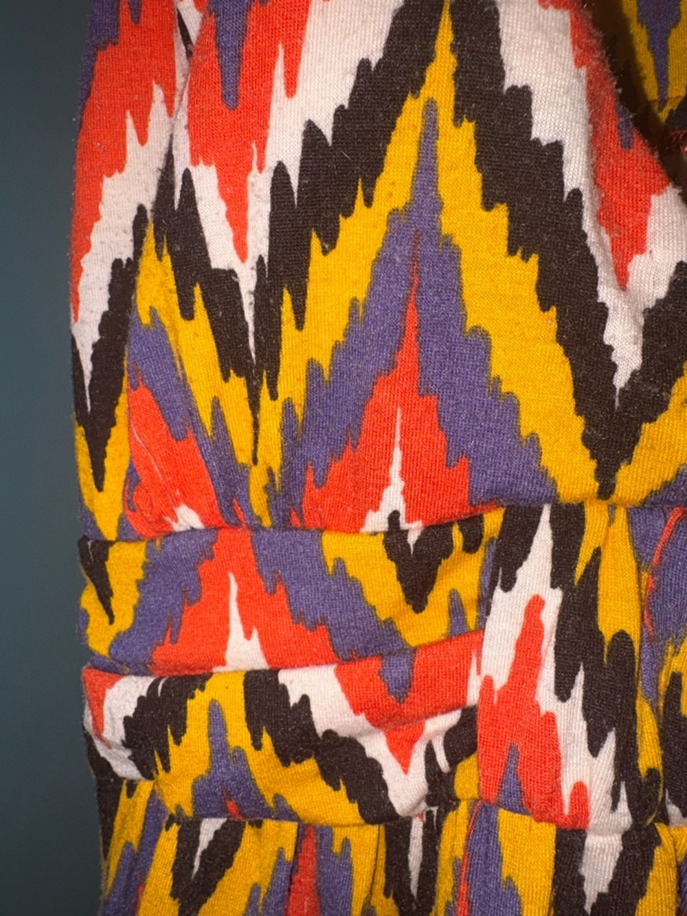 Pink Rose Multicolor Chevron Maxi Dress - Orange, Navy, Yellow, White - Picture 4 of 6